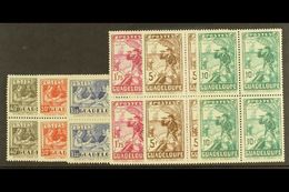 GUADELOUPE 1935 300th Anniversary Set Complete, Yv 127/132 In Superb Mint Blocks Of 4 (3 Nh, 1 Og) (24 Stamps) For More  - Other & Unclassified
