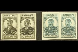 GUADELOUPE 1945 Felix Eboue Set Complete In Imperf Pairs, Yv 176a/177a, Very Fine NHM. (4 Stamps) For More Images, Pleas - Other & Unclassified