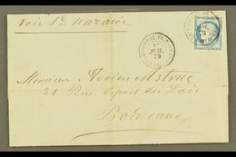 GUADELOUPE 1879 Cover To Bordeaux Franked Ceres 25c Blue With Large Margins All Round Tied By 10 Jul 79 Pointe A Pitre G - Sonstige & Ohne Zuordnung