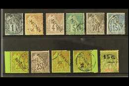 REUNION 1891-1901 USED GROUP, Comprising 1891 Opts Perf Set To 25c, 1891 02c On 20c, 1901 15c On 1f Etc. Fresh. (11 Stam - Sonstige & Ohne Zuordnung