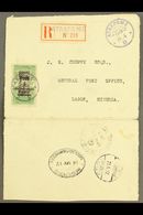 TOGO 1917 Registered Cover (opened For Display), Franked 1fr Green And Black Occupation Franco-anglaise, Tied By Nodifie - Sonstige & Ohne Zuordnung