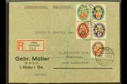 1929 Arms Complete Set (Michel 430/34, SG 451/55), Superb Used On Registered Cover To England. For More Images, Please V - Sonstige & Ohne Zuordnung