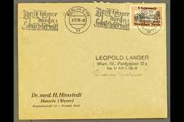 1939 OVERPRINTED ON DANZIG 1m On 1g Black And Orange, SG 716, On A Cover Tied By Forged Berlin Slogan Cancel. For More I - Autres & Non Classés