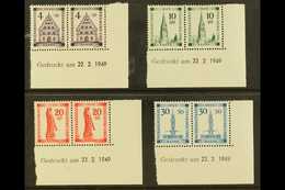 FRENCH ZONE BADEN 1949 Reconstruction Complete Set (Michel 38/41 A, SG FB38/41), Superb Never Hinged Mint Lower Right Co - Autres & Non Classés