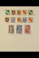 FRENCH ZONE 1945-1949 SUPERB MINT COLLECTION On Leaves, All Different, Includes General Issues, BADEN 1948 & 1948-49 Set - Other & Unclassified