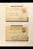 PO's IN TURKEY - USED POSTAL STATIONERY COLLECTION 1890-1918 Postally Used Group Mostly 20pa On 10pf Cards Posted From C - Sonstige & Ohne Zuordnung