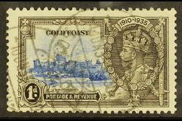 1935 1d Ultramarine And Grey Black, Silver Jubilee, Variety "Extra Flagstaff", SG 113a, Fine Used With Variety Clearly V - Costa D'Oro (...-1957)