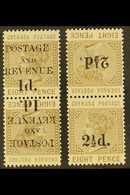 1888-91 1d On 8d Grey-brown, 2½d On 8d Grey-brown, Tete-beche Pairs, SG 46a, 47a, Fine Mint (2 Pairs). For More Images,  - Grenada (...-1974)