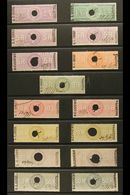 REVENUES SMALL CAUSE COURT CALCUTTA. 1866-68. An Attractive, All Different Used Range Of Punch & Or Manuscript Cancelled - Andere & Zonder Classificatie