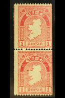 1922-34 1d Carmine, Perf.15 X Imperf, Vertical Pair, SG 72c, Hiberian D2cii, Never Hinged Mint. For More Images, Please  - Other & Unclassified