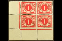 1925 POSTAGE DUE 1d Carmine, Lower Left Corner Block Of Four, Position 10/1 Blotted "POS" (Hib. Pd2c), Lightly Hinged In - Other & Unclassified