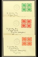 1940-53 POSTAGE DUE ½d To 5d, SG D5/10, Blocks Of Four On Matching Covers With Corcaig 24/7/53 Cds's. (6 Covers) For Mor - Andere & Zonder Classificatie