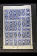 1952 POSTAGE DUE 3d Blue, SG D9, Complete Pane Of Sixty, Showing Listed Varieties At 10/1 And 10/3, Lightly Hinged In Ma - Other & Unclassified