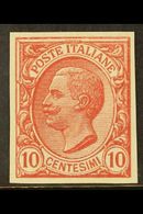 1906 10c Red Leoni, Imperf Proof, Sass P82, Very Fine And Fresh. Scarce. Cat €350 (£265) For More Images, Please Visit H - Non Classificati