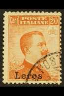 AEGEAN IS - LEROS 20c Orange, No Wmk, Sass 9, Very Fine Used. For More Images, Please Visit Http://www.sandafayre.com/it - Otros & Sin Clasificación