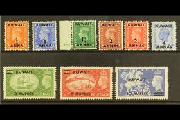 1950-55 KGVI Surcharged Set, SG 84/92, Very Fine Mint (9 Stamps) For More Images, Please Visit Http://www.sandafayre.com - Koweït