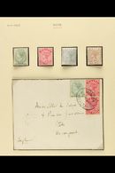 1885-1890 SMALL COLLECTION On Pages, Comprising 1885-90 Range To 4d Mint Plus 1s Used, Plus Cover Bearing ½d & 1d (x2),  - Malta (...-1964)