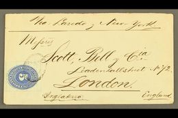 1888 (8 Aug) Cover From Matehuala To London, Bearing 1887 5c Ultramarine With Coloured Ruled Lines Perf 12 (Scott 198) T - México