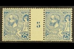 1901 25c Blue, Yvert & Maury 25, MILLESIME GUTTER PAIR With Number "5", Superb Never Hinged Mint, The Stamp Well- Center - Otros & Sin Clasificación