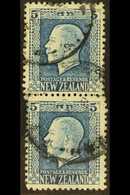 1915 5d Pale Ultramarine, Geo V, Vertical Pair, Perf 14 X 13½ + 14 X 14½, SG 424db, Fine Used. For More Images, Please V - Autres & Non Classés