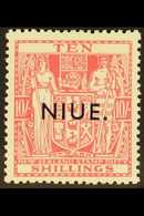 1941-67 10s Pale Carmine-lake Overprint "Single" Watermark, SG 81, Very Fine Mint, Fresh. For More Images, Please Visit  - Niue