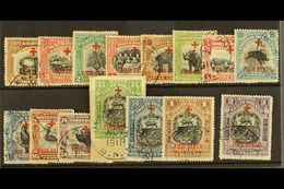 1918 (Oct) 4c Surcharges Set Complete To $2+4c, SG 235/51, Very Fine Used, The 25c & $1 With Light Crayon Line (15 Stamp - Borneo Septentrional (...-1963)