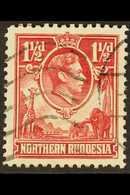 1938 KGVI Definitive 1½d Carmine-red With "Tick Bird" Flaw, SG 29b, Used, The Variety Clearly Visible. For More Images,  - Northern Rhodesia (...-1963)