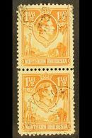1938-52 1½d Yellow-brown, TICK BIRD FLAW In Vertical Pair With Normal, SG 30b, Very Fine Used. For More Images, Please V - Noord-Rhodesië (...-1963)