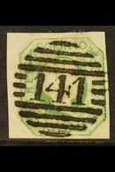 1855 50r Yellow-green, Mi 7a, Used, Clear & Full Strike Of "141" Numeral Postmark. For More Images, Please Visit Http:// - Other & Unclassified