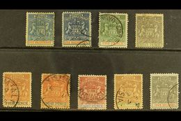 1892-94 Thin Wove Paper Complete "Arms" Set With ½d & 8d Listed Shades, SG 18/26, Generally Fine Used (9 Stamps) For Mor - Autres & Non Classés