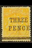 1896 3d On 5s Orange Yellow, Matabele Provisional, SG 53, Fine Mint. For More Images, Please Visit Http://www.sandafayre - Other & Unclassified