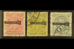 1909-12 3d Claret, 4d Olive & 2s6d Bluish Grey OVERPRINTS INVERTED Varieties, SG 104b, 105b & 108b, Very Fine Used, Fres - Other & Unclassified