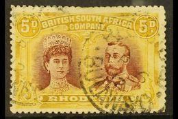 1910-13 5d Purple-brown And Ochre "Double Head", Perf 14, SG 141ab, Used, Few Short Perfs. For More Images, Please Visit - Otros & Sin Clasificación