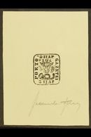 SPERATI REPRODUCTION 1858-61 5p Moldavian Bull, Proof In Black On Paper, Signed Beneath By Jean De Sperati; On Reverse H - Otros & Sin Clasificación