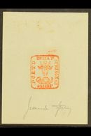 SPERATI REPRODUCTION 1858-61 80p Moldavian Bull, Proof In Red On Paper, Signed Beneath By Jean De Sperati; On Reverse Ha - Other & Unclassified