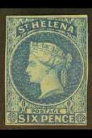 1856 6d Blue Imperf, SG 1, Fine Mint With Original Gum, Four Just Clear To Good Margins All Round.  For More Images, Ple - St. Helena
