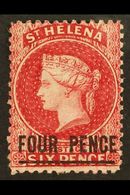 1864-80 4d Carmine Type A, SG 13, Fresh Unused. For More Images, Please Visit Http://www.sandafayre.com/itemdetails.aspx - Isla Sta Helena