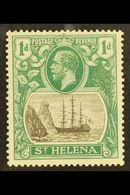 1922-37 1d Grey & Green With Broken Mainmast Variety, SG 98a, Fine Mint, For More Images, Please Visit Http://www.sandaf - Isola Di Sant'Elena