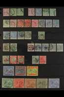 1872-1952 USED COLLECTION On Stock Pages, Includes ST CHRISTOPHER 1870-82 Vals To 6d Incl 1d Magenta Perf 12½, 1882-90 V - St.Kitts En Nevis ( 1983-...)