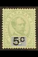 1889 5c On 12c Green And Blue, Thin Overprint Without Stop, SG 26a, Very Fine Mint. For More Images, Please Visit Http:/ - Sarawak (...-1963)