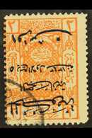 1925 1pi On 2pi Orange With Surch In Blue, SURCH INVERTED Variety, SG 169a, Fine Used. For More Images, Please Visit Htt - Saudi-Arabien
