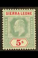 1903 5s Green & Carmine, SG 84, Very Fine Mint, Fine & Fresh! For More Images, Please Visit Http://www.sandafayre.com/it - Sierra Leone (...-1960)