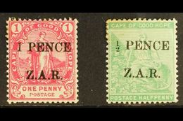VRYBURG 1899 ½d Green And 1d Rose Ovptd "ZAR", SG 1, 2, Good To Fine Mint, Some Tone Spots On ½d. (2 Stamps) For More Im - Non Classificati