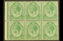 1921-2 BOOKLET PANE ½d Green, Watermark Inverted, Pane Of 6 With Binding Margin, SG 3, Never Hinged Mint. For More Image - Zonder Classificatie