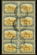 1927-30 1s Brown And Deep Blue, Perf 14 X 13½, A Vertical Block Of Eight With Neat Registered Port Elizabeth Cds's For M - Zonder Classificatie