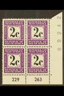 POSTAGE DUE 1971 2c Black & Deep Reddish Violet, Perf.14, Cylinder Block Of 4, SG D71, Never Hinged Mint. For More Image - Sin Clasificación