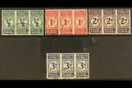 POSTAGE DUES 1943 Wartime Issue In Strips Of 3, SG D30/3, Very Fine Mint. (4 Strips) For More Images, Please Visit Http: - Sin Clasificación