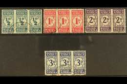 POSTAGE DUES 1943 Wartime Issue In Strips Of 3, SG D30/3, Very Fine Mint. (4 Strips) For More Images, Please Visit Http: - Ohne Zuordnung