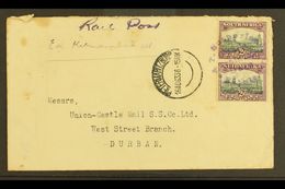 RAIL POST COVER 1933 Cover Addressed To "Union Castle Mail S.S. Co. Ltd." In Durban, Endorsed "Rail Post" And Franked 2d - Sin Clasificación