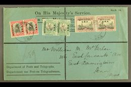 1929 (8 Nov) OHMS Printed Cover To USA Bearing ½d, 1d, And 2d Official (SG O9/11) Horiz Pairs Tied By Windhoek Cds's; Ne - Africa Del Sud-Ovest (1923-1990)